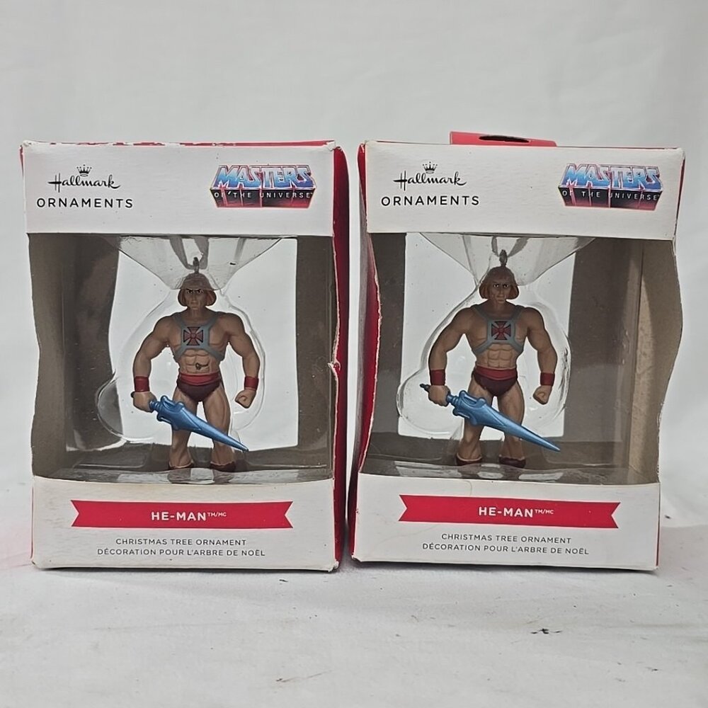 2021 Hallmark Masters Of The Universe He-Man Christmas Tree Ornament 2-PACK NEW